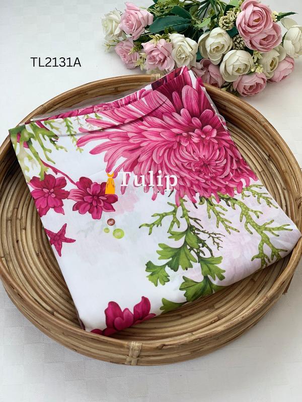 Digital Printed Premium Cotton with Embroidered Lace  - TL2131A