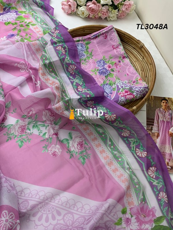 Premium Cotton Lawn Full Body Embroidered 3 Pieces - TL3041A/TL3048A gallery image