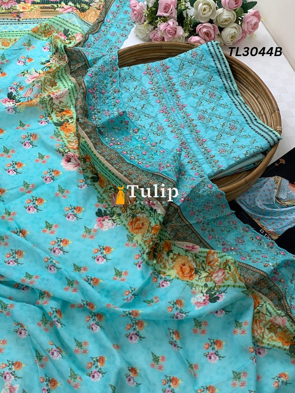 Embroidered Cotton Lawn - TL3044 gallery image