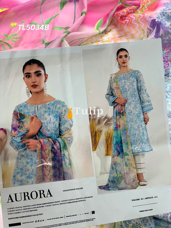 Premium Cotton Lawn with Embroidery Work - TL5034 gallery image