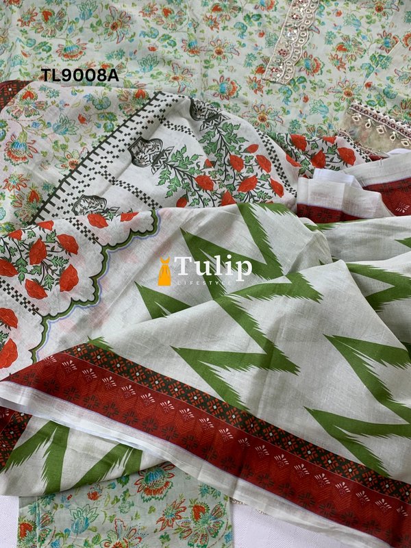 Stitched Cotton Lawn 3 Piece - TL9008A gallery image