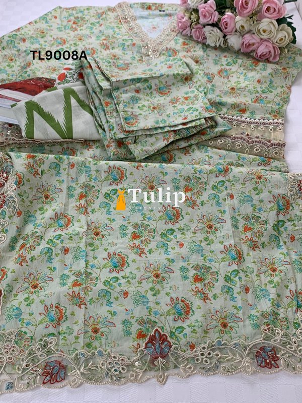 Stitched Cotton Lawn 3 Piece - TL9008A gallery image