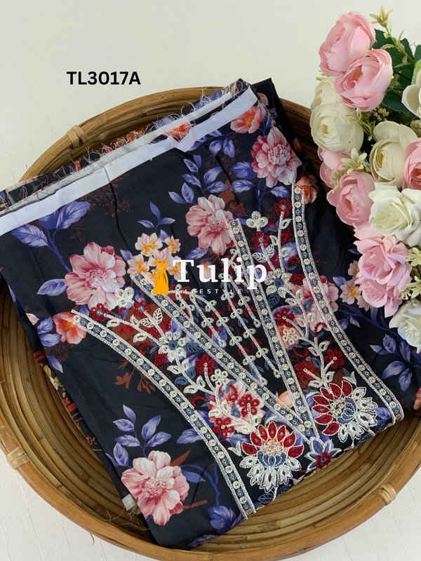 Neck Embroidered Cotton 3 Pieces - TL3017A gallery image