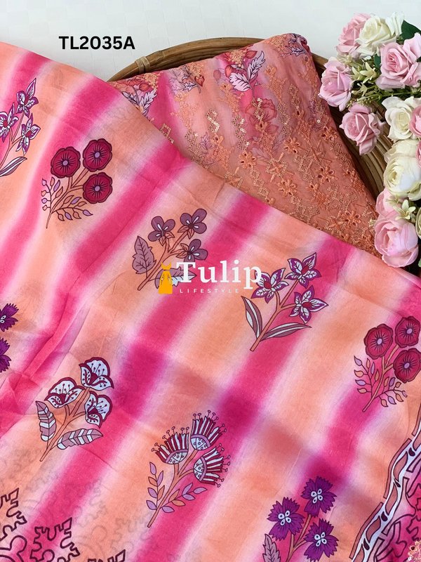 Boring Embroidered Cotton Lawn 3 Pieces - TL2035A gallery image