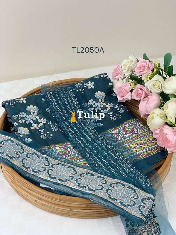 Luxury Lawn with Tossor Silk Dupatta - TL2050A gallery image