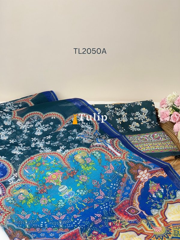 Luxury Lawn with Tossor Silk Dupatta - TL2050A gallery image