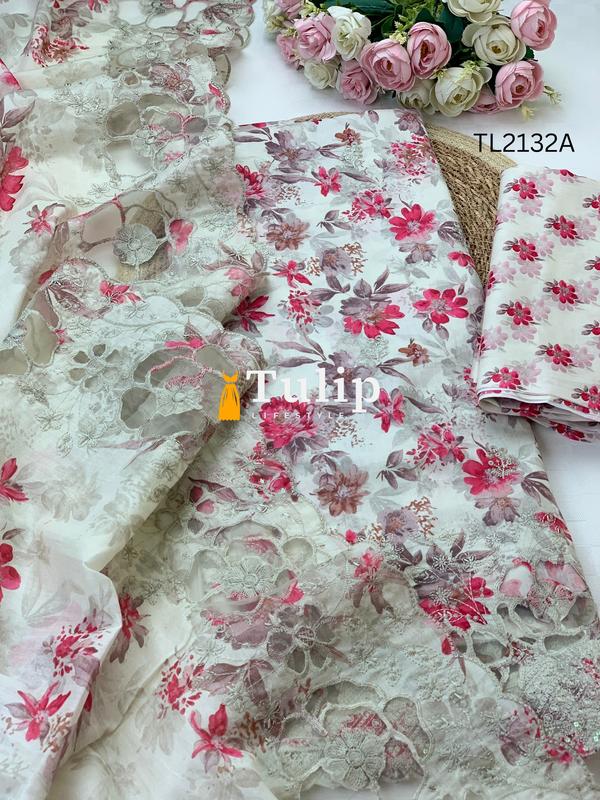 Premium Embroidered Cotton Lawn - TL2132A gallery image