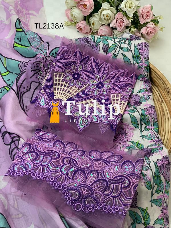 Premium Embroidered Cotton Lawn - TL2138A gallery image