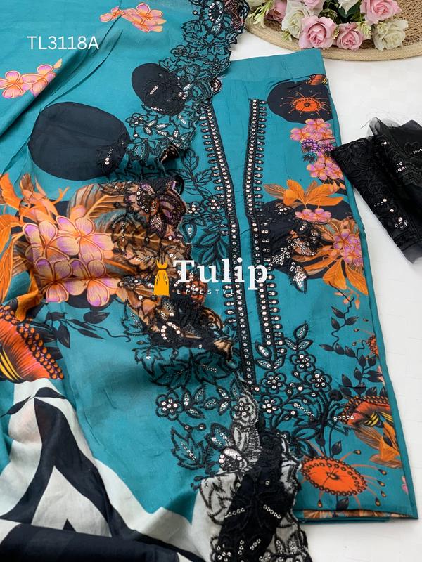 Premium Embroidered Lawn - TL3118A gallery image