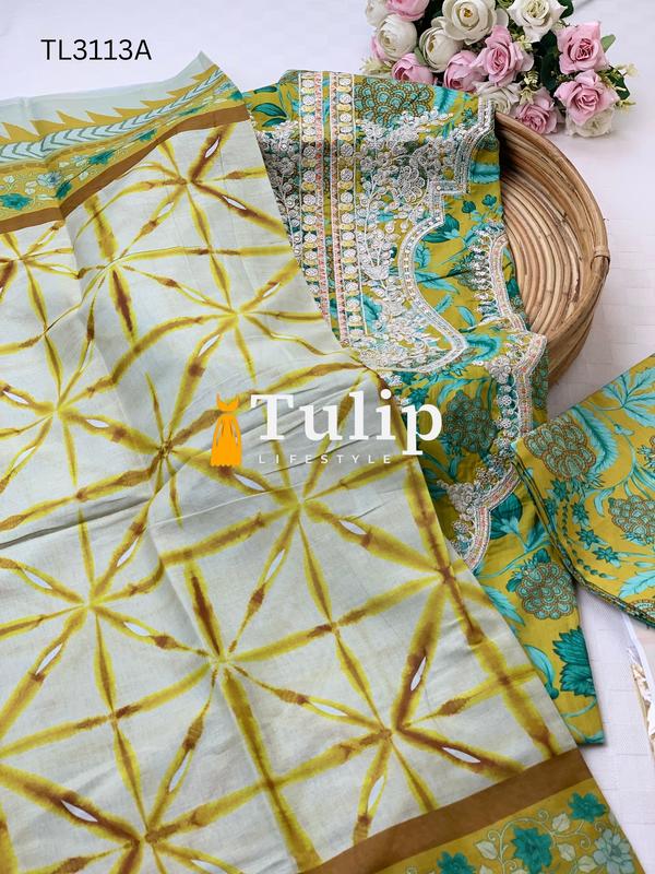 Premium Embroidered Cotton Lawn - TL3113A gallery image