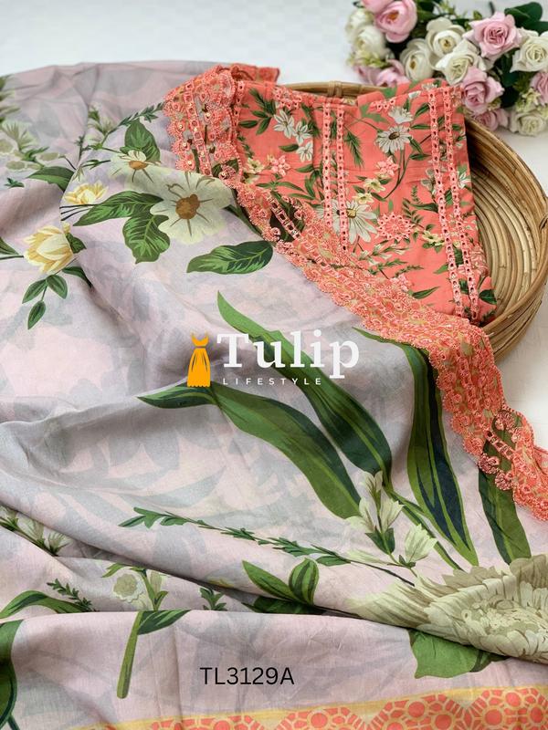 Gorgeous Embroidered Cotton Lawn - TL3129A gallery image
