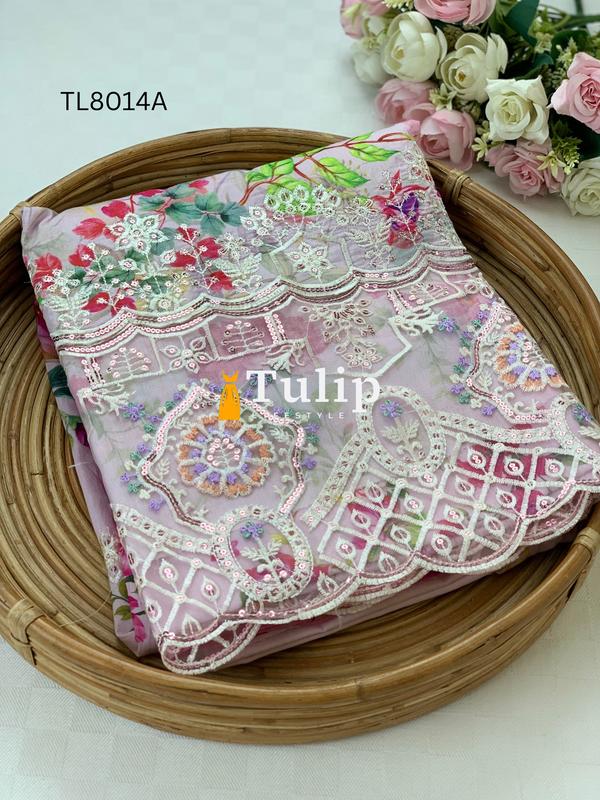 Soft  Embroidered Lawn - TL8014A gallery image