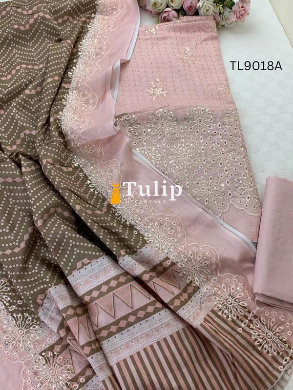 Premium Embroidered Cotton Lawn - TL9018A gallery image