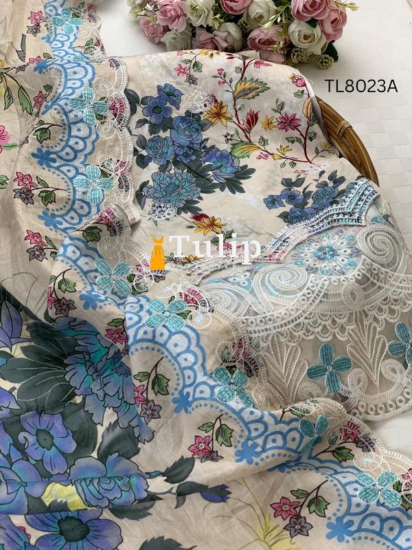 Gorgeous Embroidered Soft Cotton Lawn - TL8023A gallery image