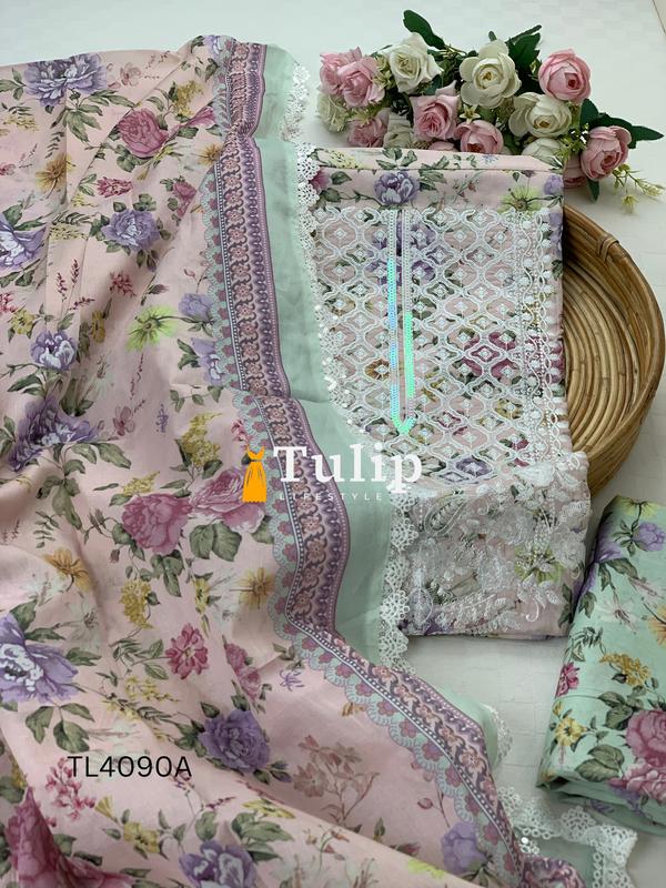 Gorgeous Embroidered Soft Cotton Lawn - TL4090A gallery image