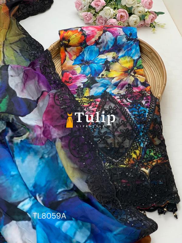 Premium Embroidered Soft Cotton Lawn - TL8059A gallery image