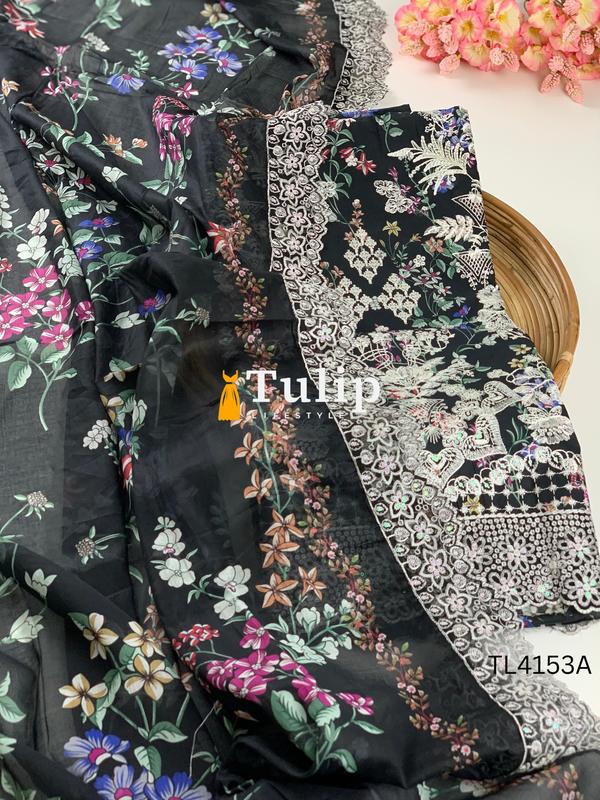 Gorgeous Embroidered Soft Cotton Lawn - TL4153A gallery image