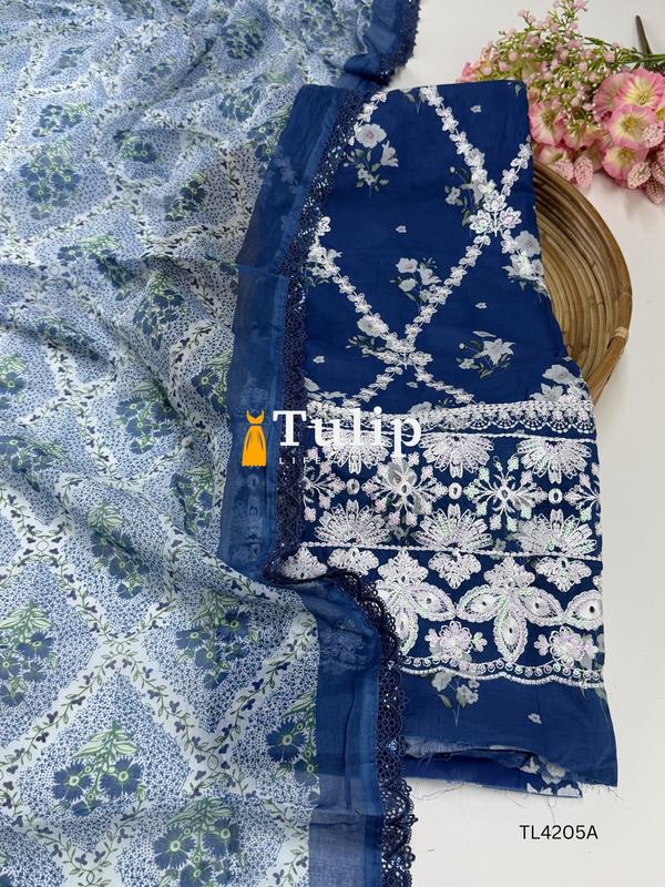 Premium Embroidered Soft Cotton Lawn Dress - TL4205A gallery image