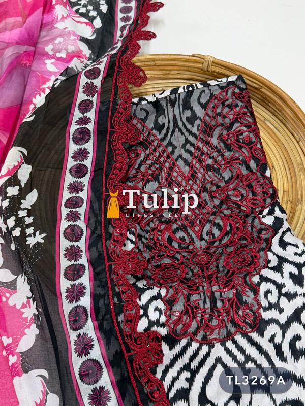 Premium Embroidered Cotton Lawn Dresses - TL3269A gallery image