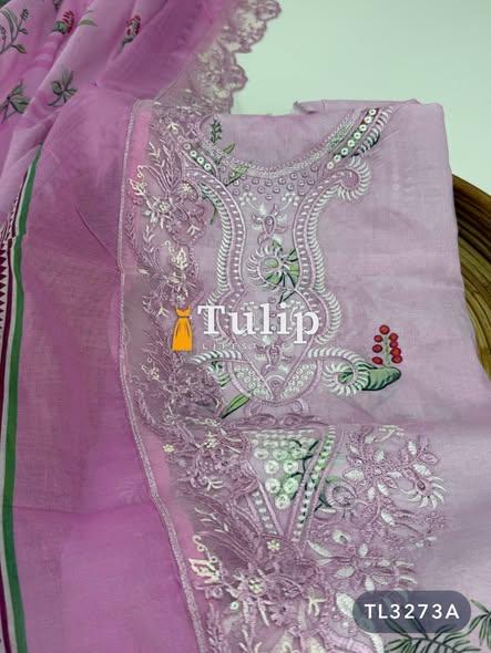 Soft Embroidered Cotton Lawn Dresses - TL3273A gallery image