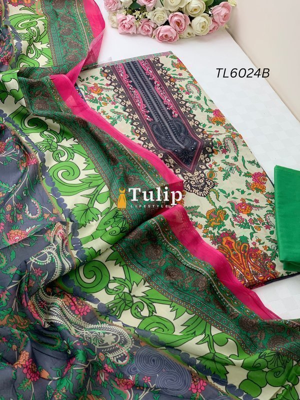 Digital Printed Cotton Lawn - TL6024/TL6025 Color image