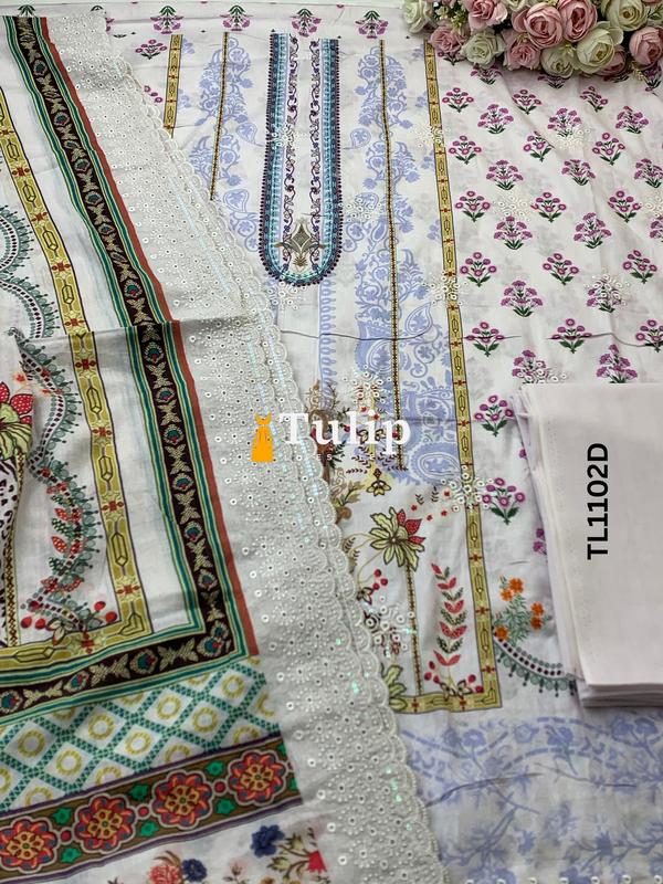 Soft  Embroidered Lawn - TL1102 color image