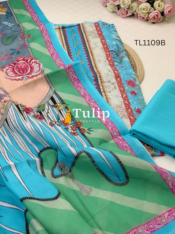 Digital Printed Cotton Lawn - TL1109 color image