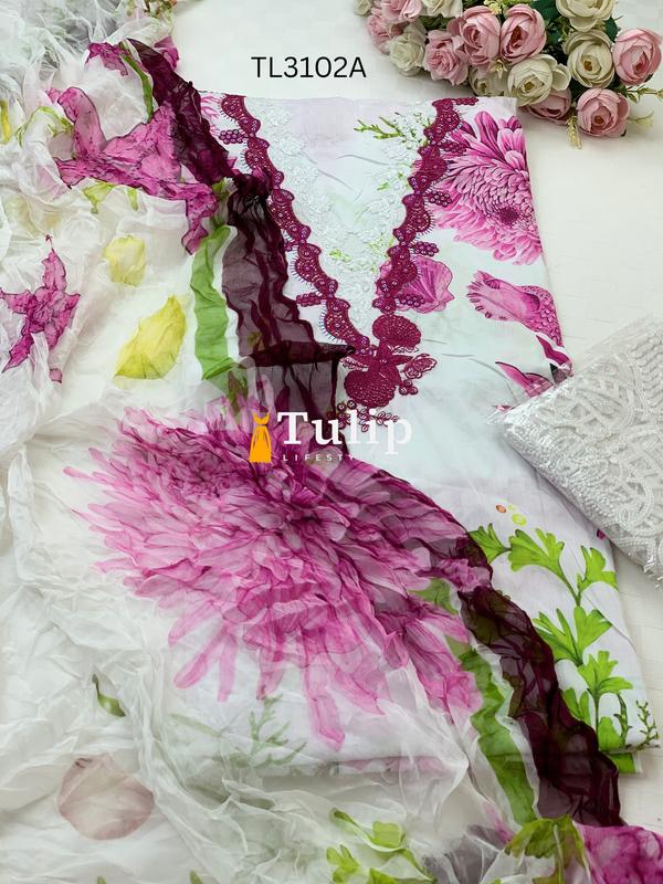Premium Embroidered Lawn - TL3102 Color image
