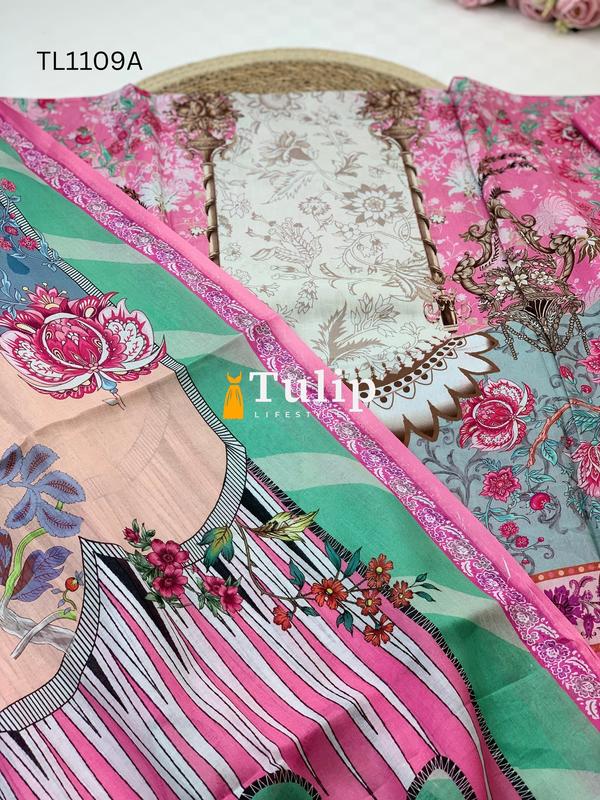 Digital Printed Cotton Lawn - TL1109 color image