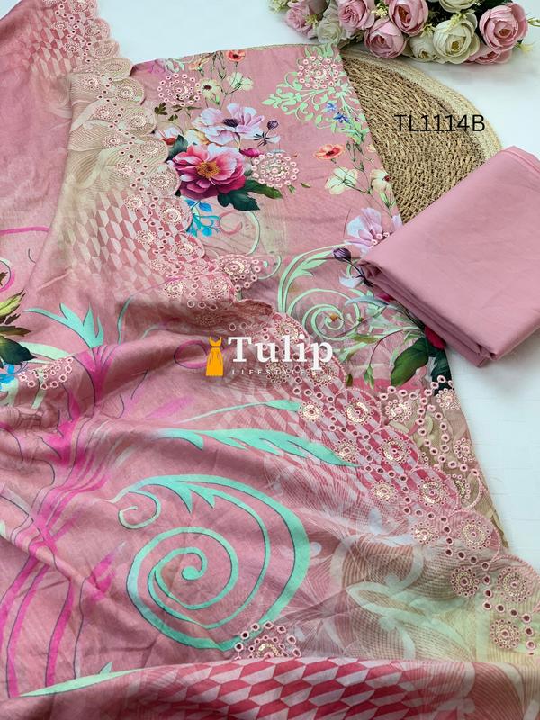 Gorgeous Embroidered Cotton Lawn - TL1114 color image