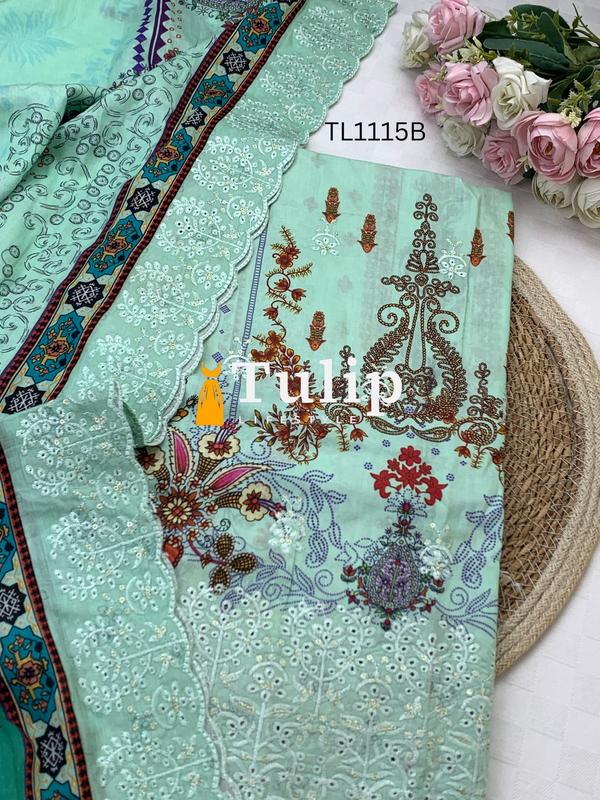 Soft  Embroidered Lawn - TL1115 color image