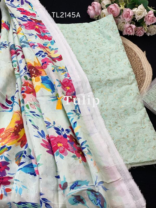 Swiss Voil With Printed Dupatta - TL2145 color image