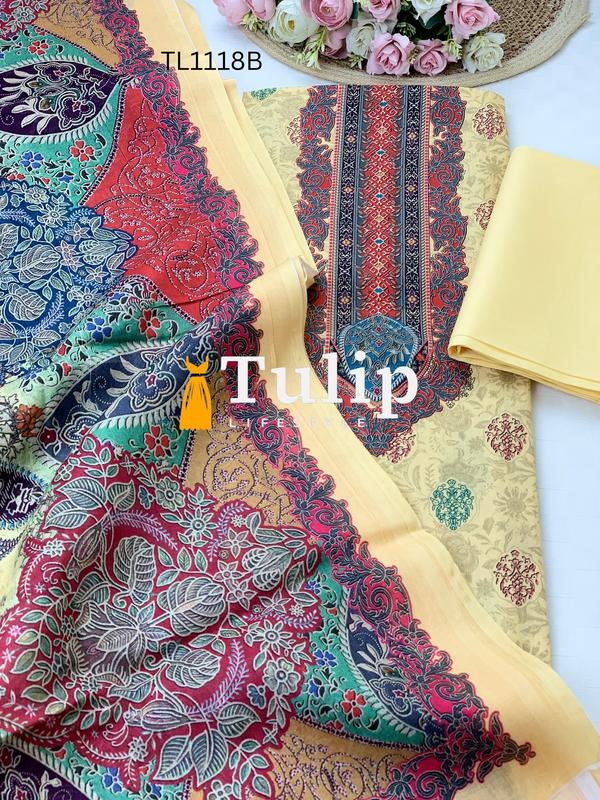 Digital Printed Cotton Lawn - TL1118 Color image