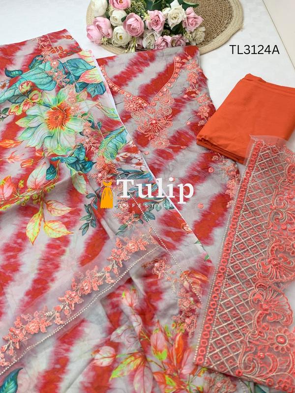 Premium Embroidered Lawn - TL3124 Color image
