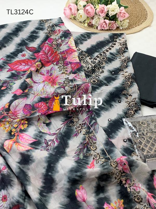 Premium Embroidered Lawn - TL3124 Color image