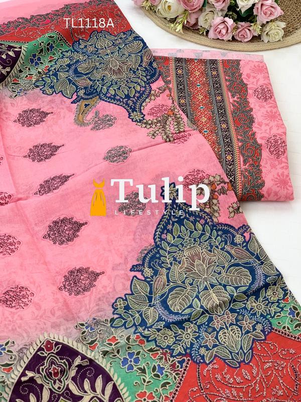 Digital Printed Cotton Lawn - TL1118 color image