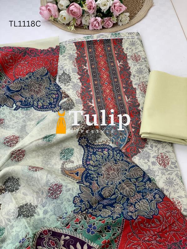 Digital Printed Cotton Lawn - TL1118 Color image