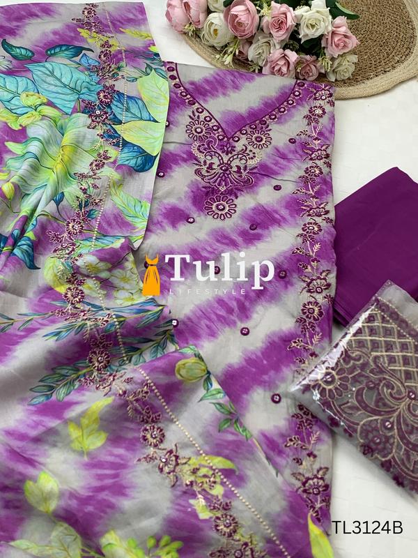 Premium Embroidered Lawn - TL3124 Color image