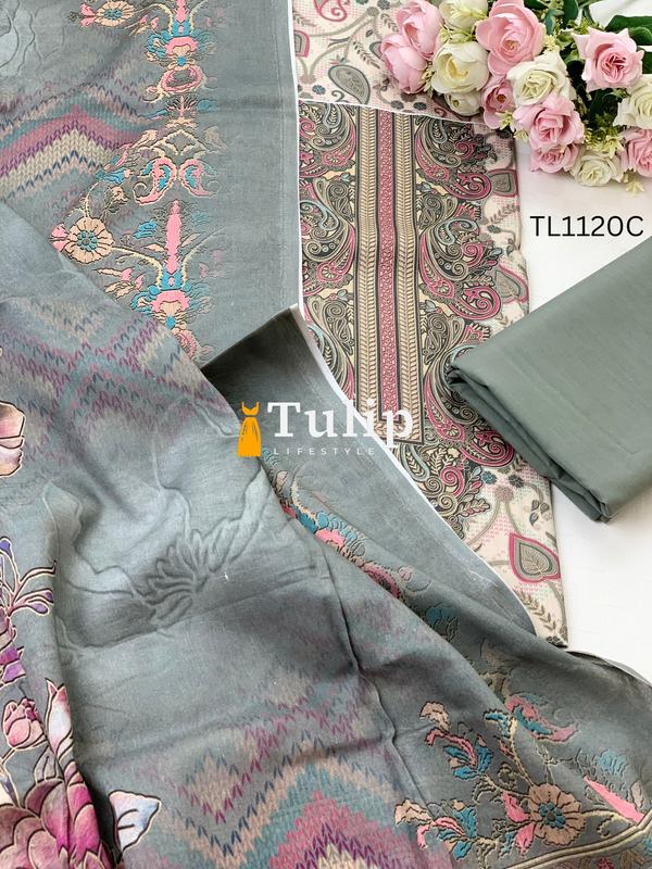 Digital Printed Cotton Lawn - TL1120 Color image