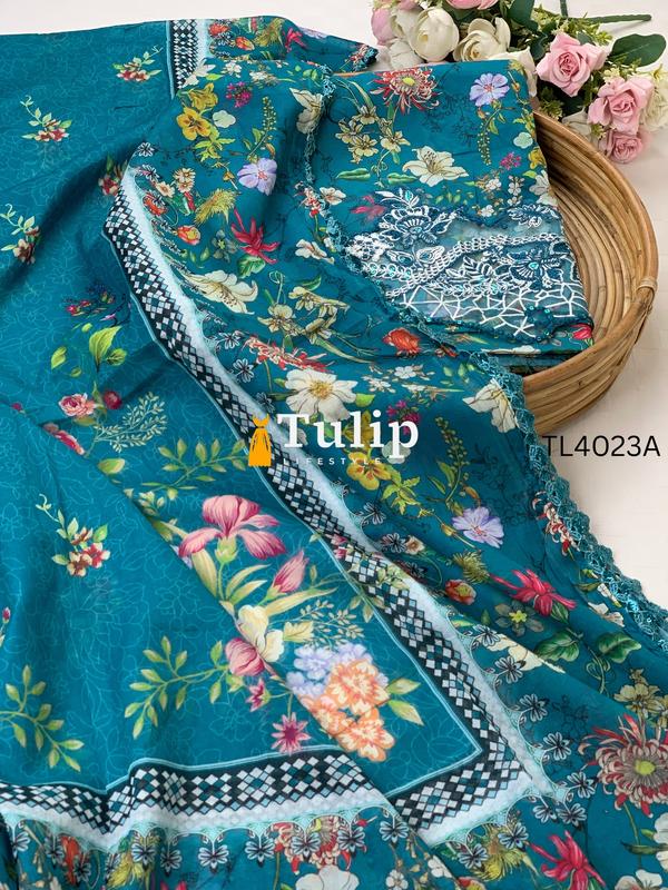 Premium Embroidered Cotton Lawn - TL4023 Color image