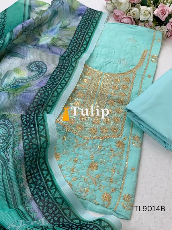 Gorgeous Embroidered Silk Dresses - TL9014 Color image