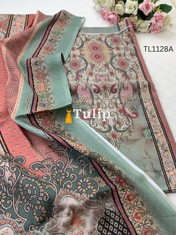 Soft Cotton Lawn Three Pieces - TL1128 Color image
