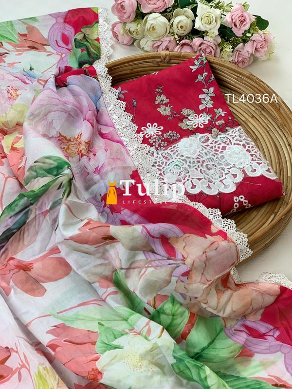 Luxury Cotton Lawn Three pieces - TL4036 Color image