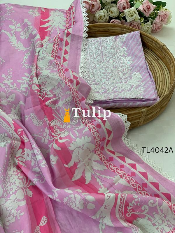 Premium Embroidered Lawn - TL4042 Color image