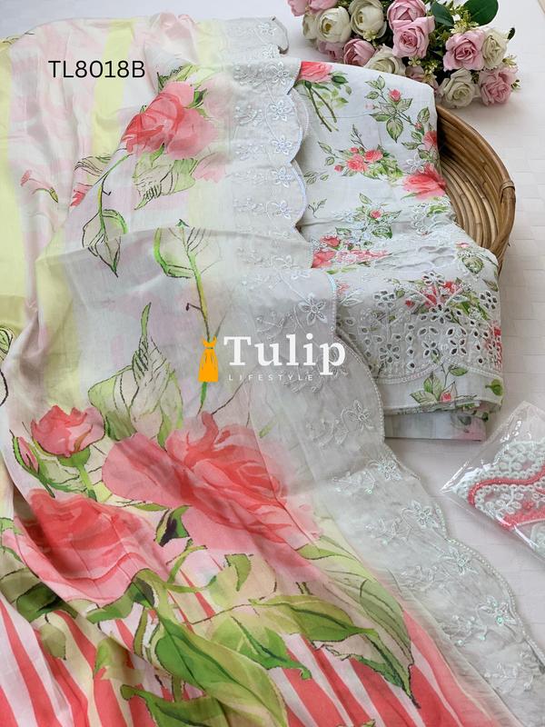 Premium Soft Lawn Three Pieces - TL8018 Color image