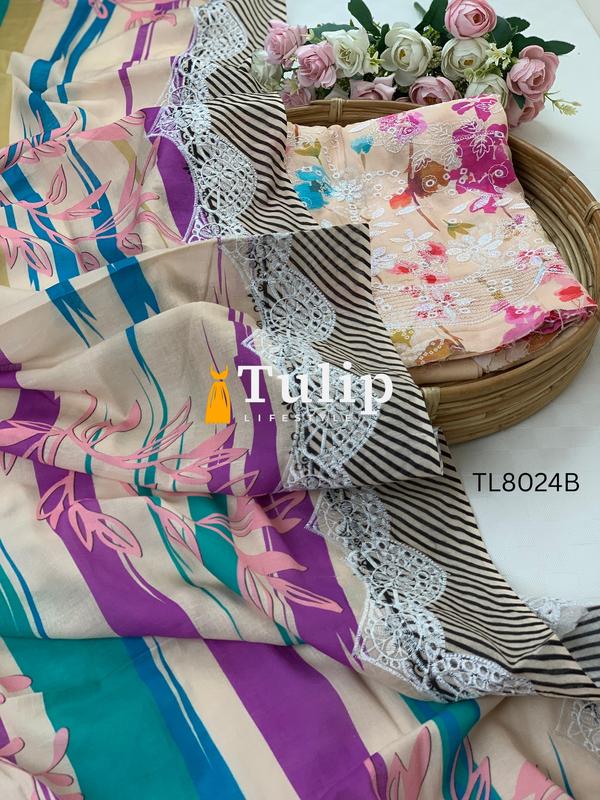 Soft Cotton Lawn Three Pieces - TL8024 Color image