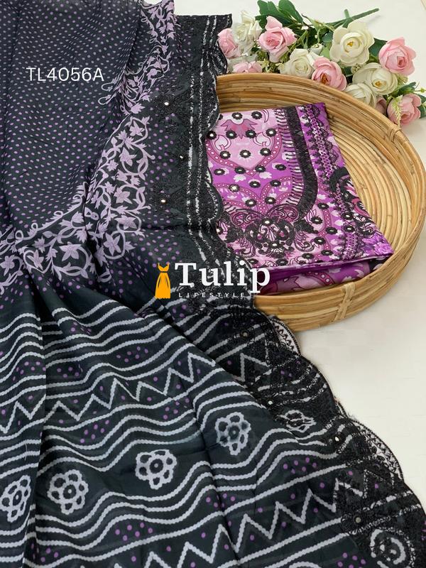 Premium Embroidered Lawn - TL4056A Color image