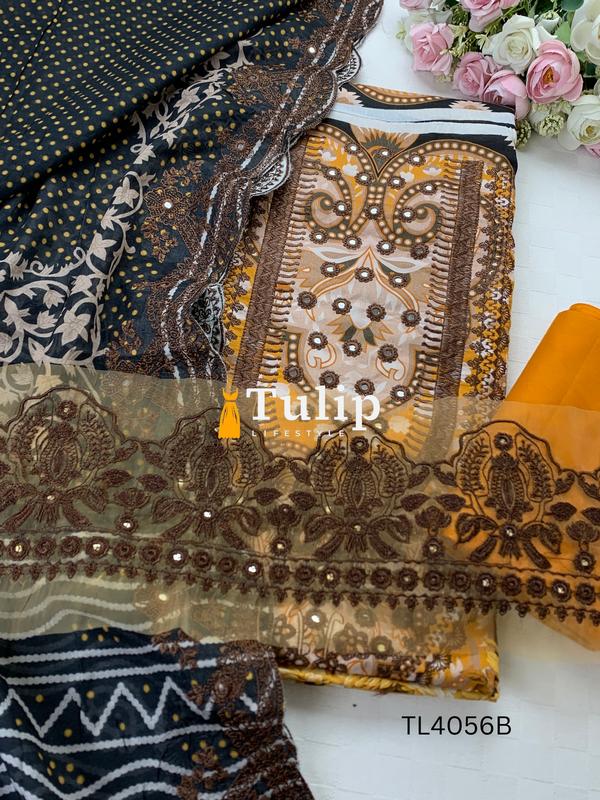 Premium Embroidered Lawn - TL4056A Color image