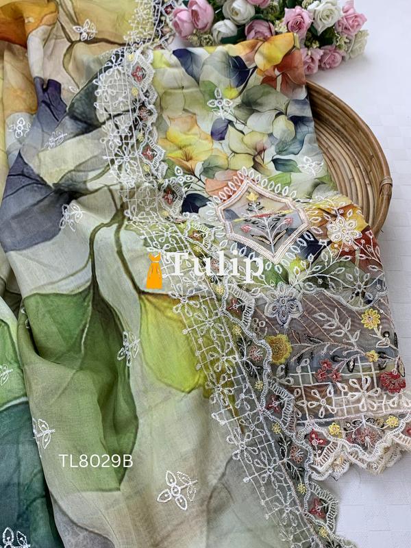 Premium Embroidered Cotton Dress - TL8029 Color image