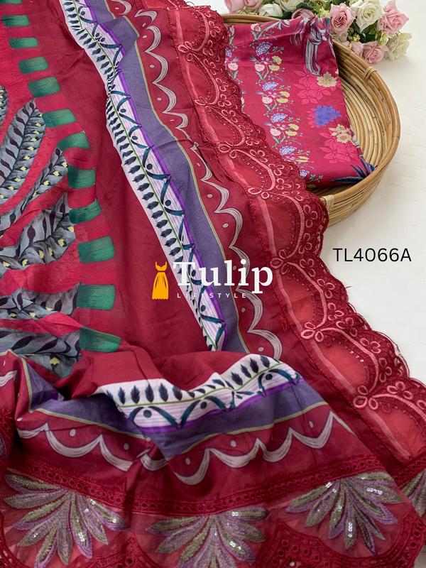 Luxury Cotton Lawn Three pieces - TL4066 Color image